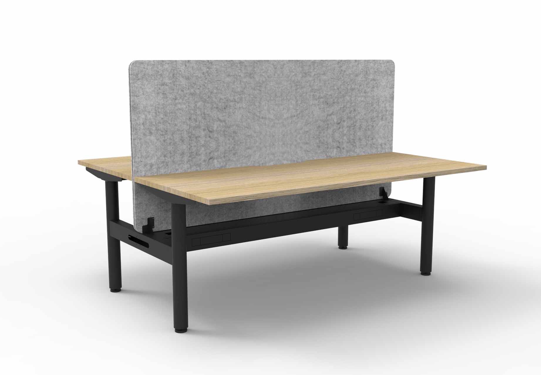 Halo Static Double Sided Workstation - Cable Tray and Eco Screen